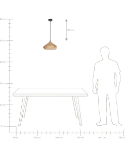 Lampadario RAWI Legno di mango Marrone chiaro