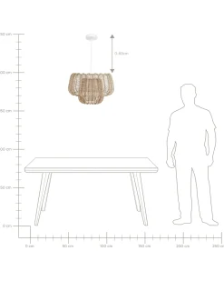 Lampadario SAISI Corda di carta Beige