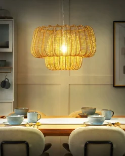 Lampadario SAISI Corda di carta Beige