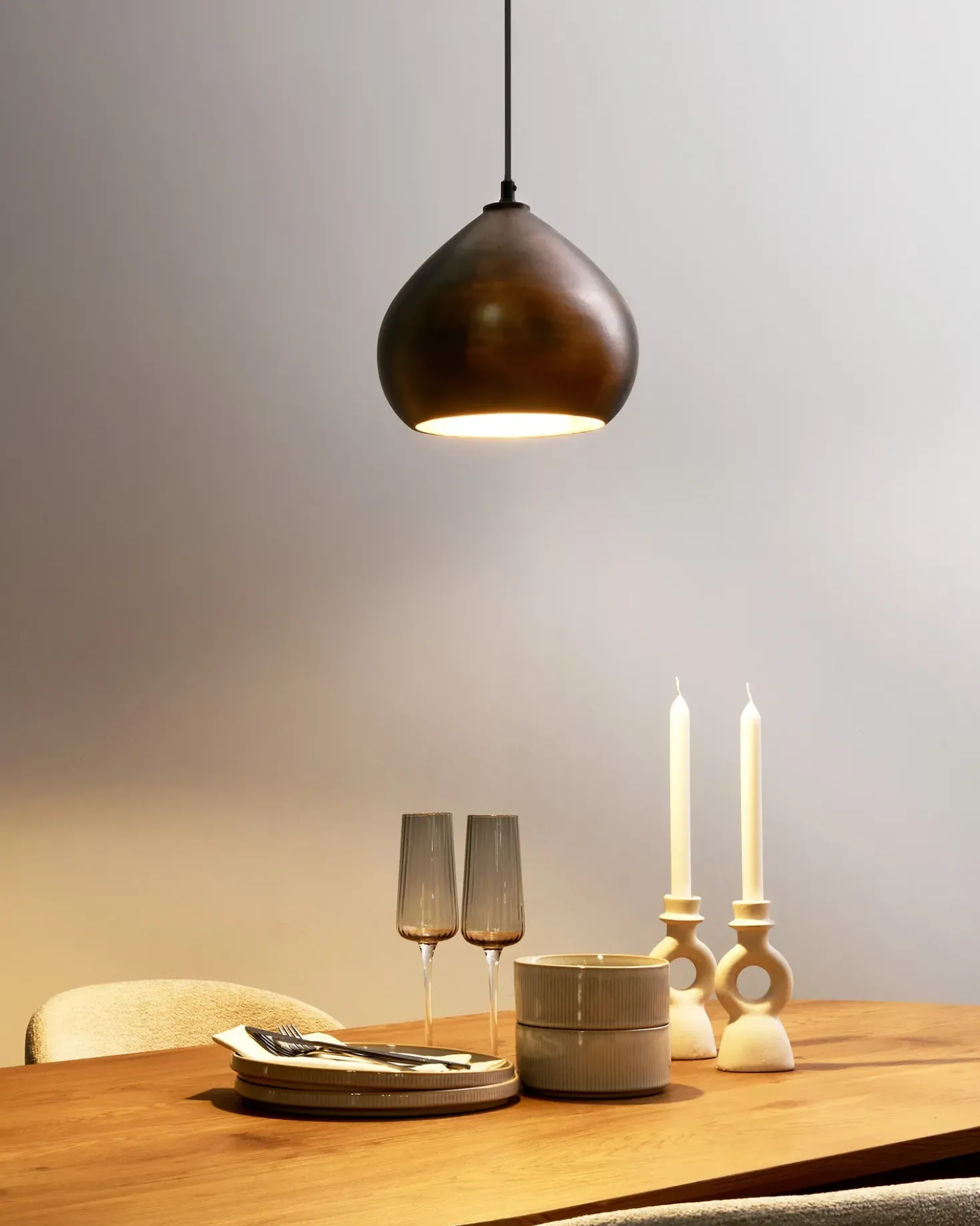 Lampadario SANYATI Legno di mango Marrone scuro