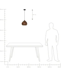 Lampadario SANYATI Legno di mango Marrone scuro