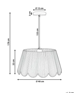 Lampadario SEBAKWE Corda di carta Beige chiaro