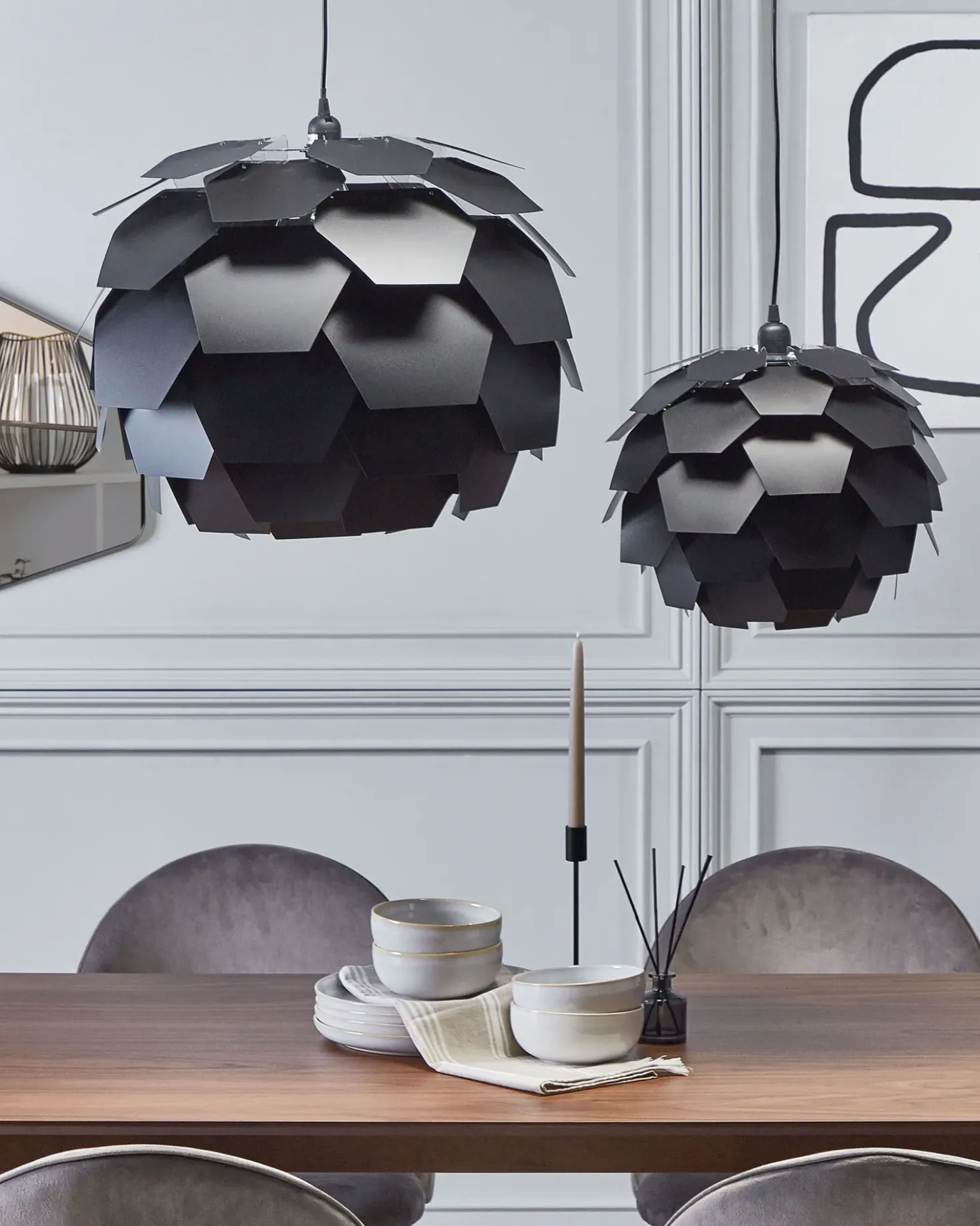 Lampadario SEGRE L Nero
