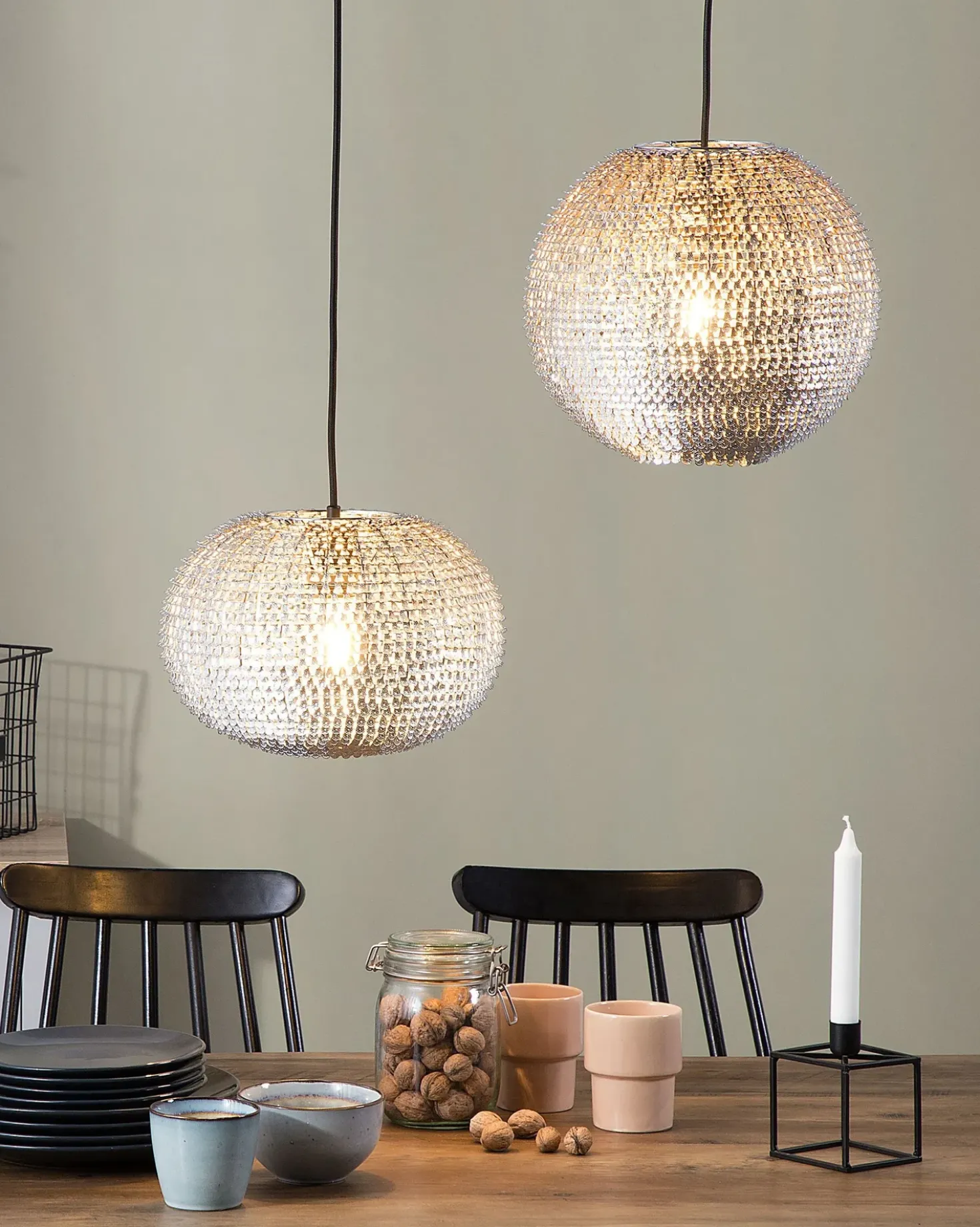 Lampadario SEINE Metallo Argento