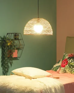 Lampadario SELENGE Rattan Marrone chiaro