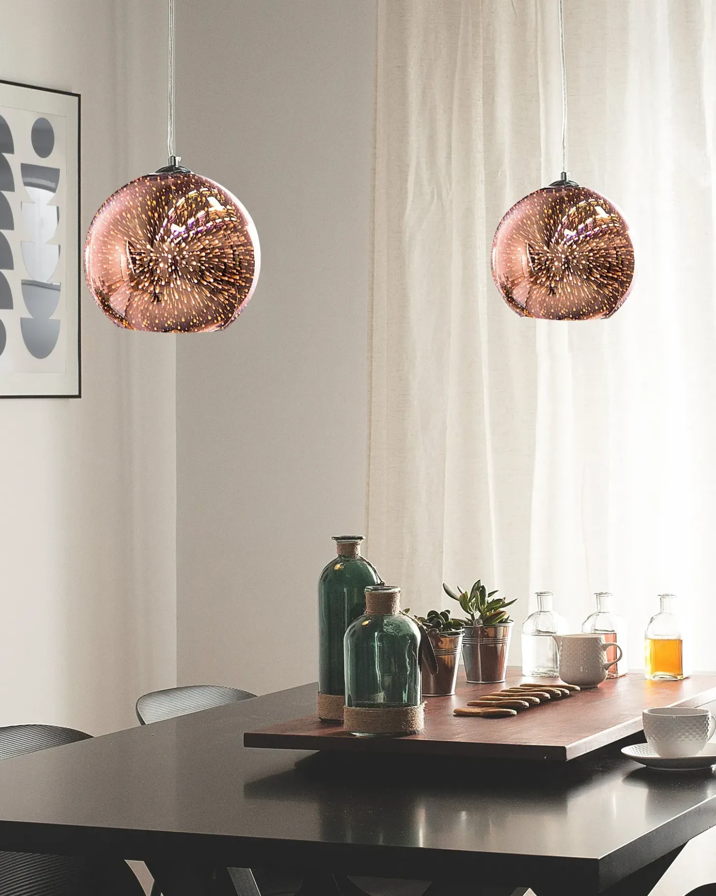 Lampadario SESSERA Vetro Rame