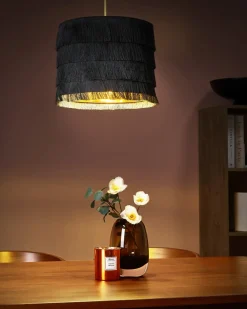 Lampadario SUAPURE Tessuto Nero