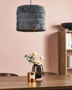 Lampadario SUAPURE Tessuto Nero
