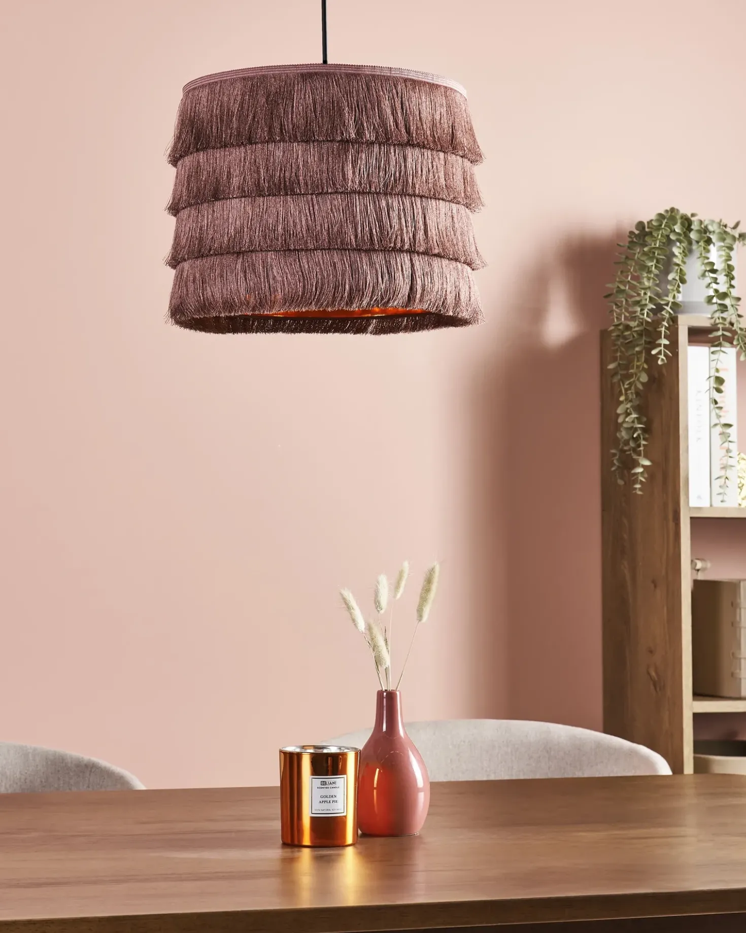 Lampadario SUAPURE Tessuto Rosa
