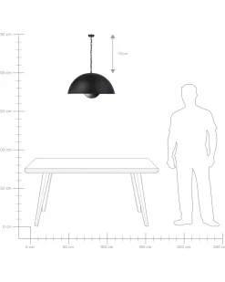 Lampadario THAMES Metallo Nero