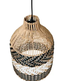 Lampadario TURABO Rattan Nero/Bianco