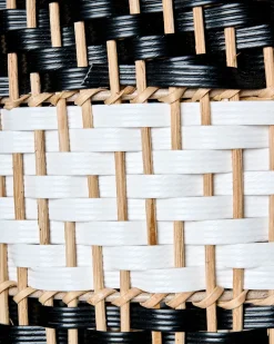 Lampadario TURABO Rattan Nero/Bianco