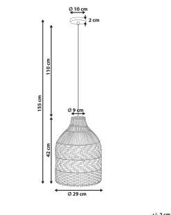 Lampadario TURABO Rattan Nero/Bianco