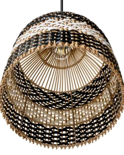 Lampadario TURABO Rattan Nero/Bianco