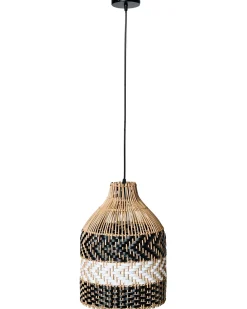 Lampadario TURABO Rattan Nero/Bianco