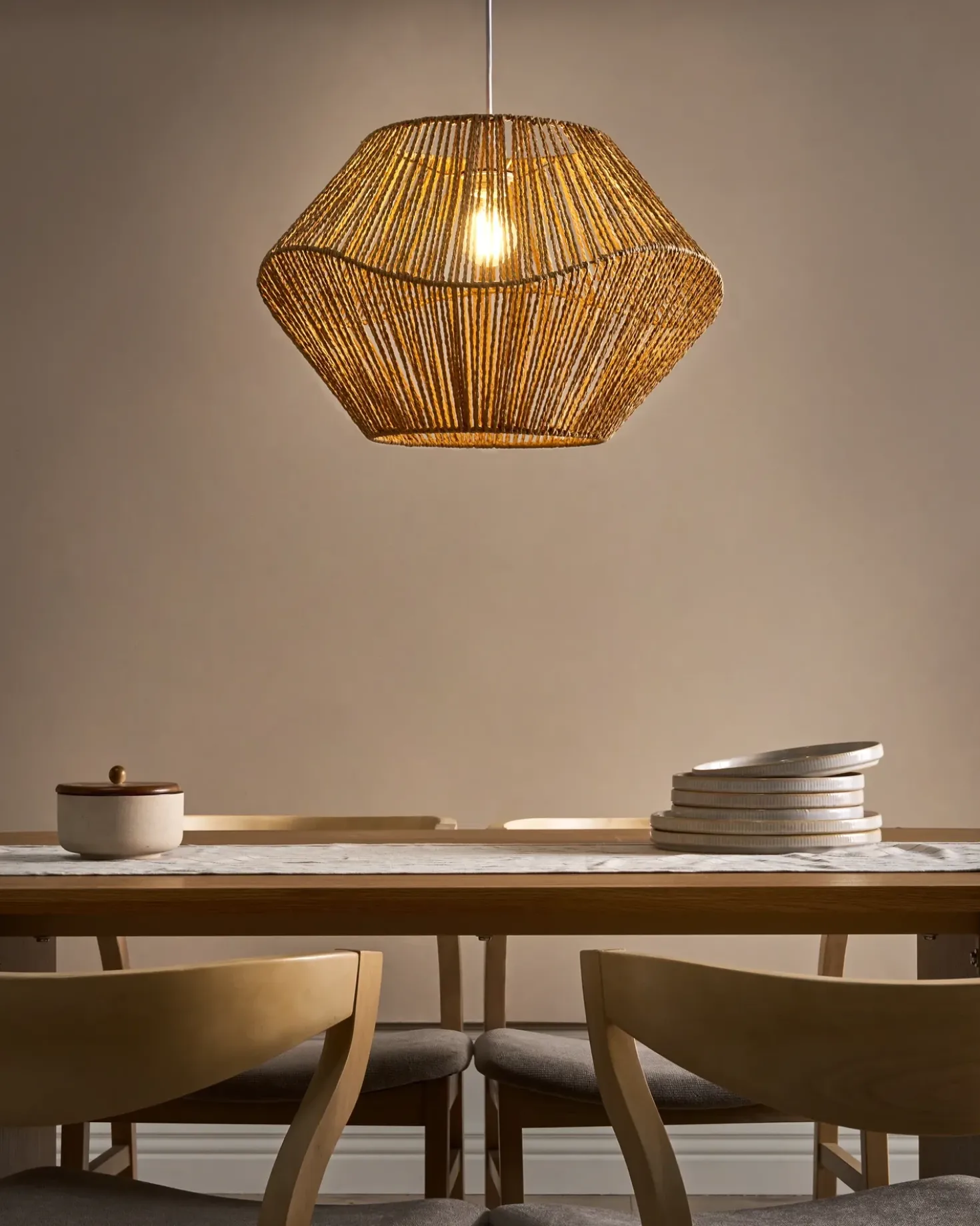 Lampadario YAMBOU Corda di carta Naturale