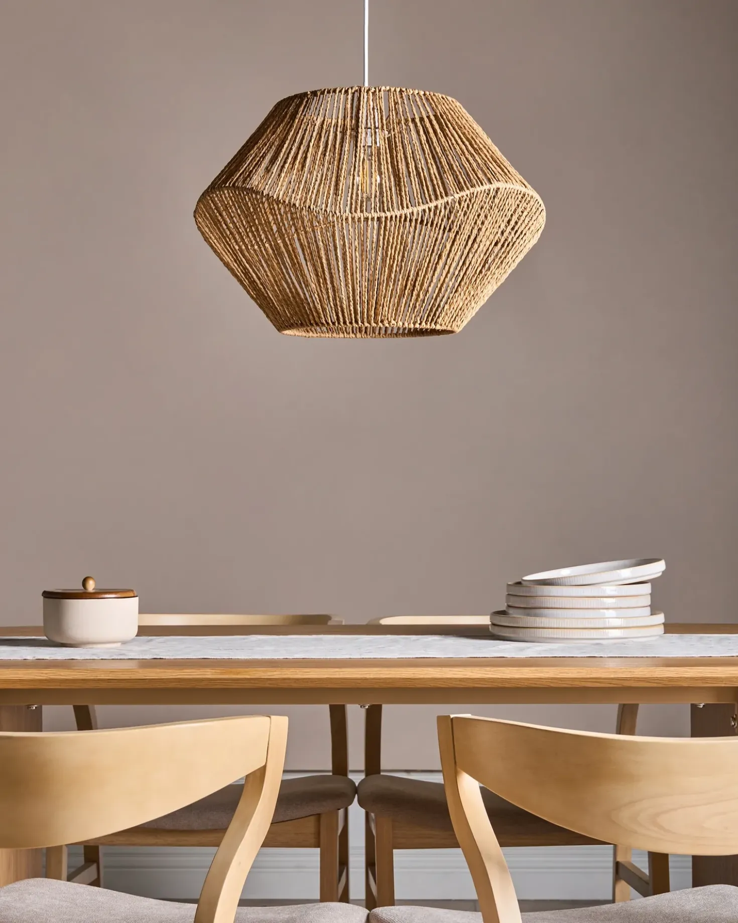Lampadario YAMBOU Corda di carta Naturale