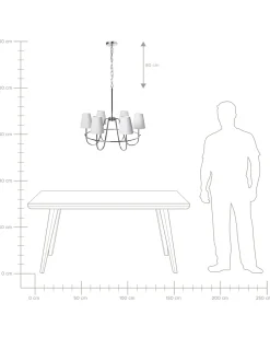 Lampadario YAMETHIN Metallo Argento