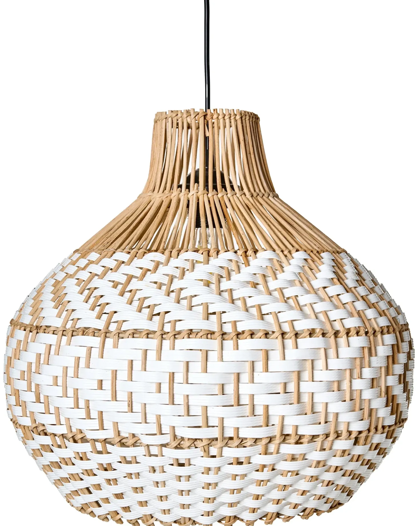 Lampadario YAUCO Rattan Bianco