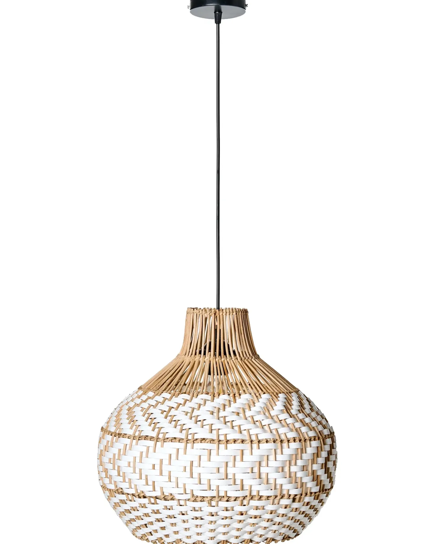 Lampadario YAUCO Rattan Bianco
