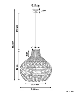 Lampadario YAUCO Rattan Bianco