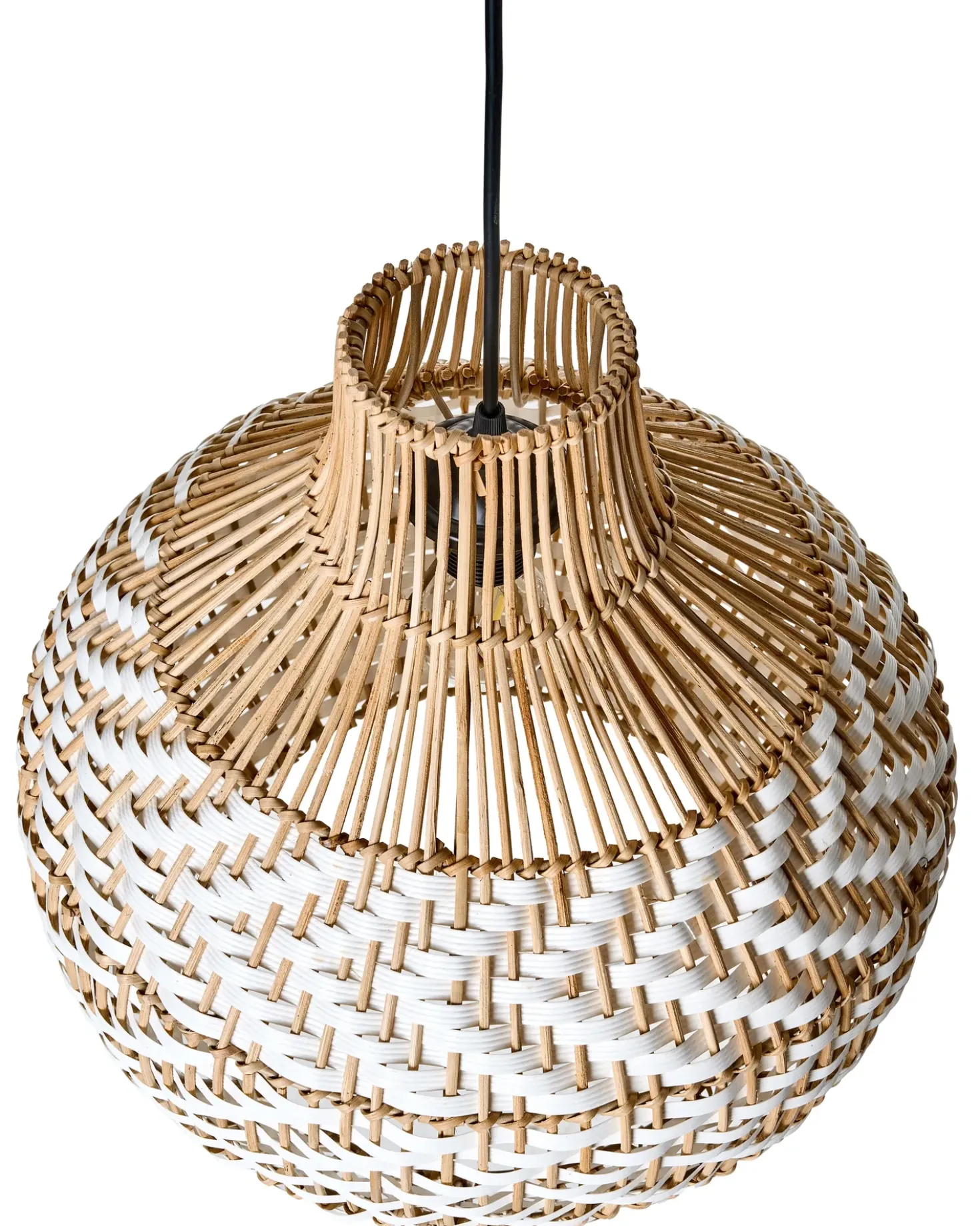 Lampadario YAUCO Rattan Bianco