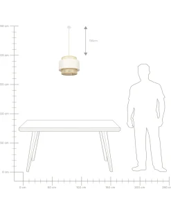 Lampadario YUMURI Rattan Beige chiaro
