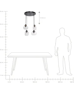 Lampadario ZAYANDE Vetro Grigio chiaro