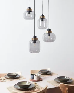 Lampadario ZAYANDE Vetro Grigio chiaro
