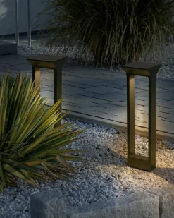 Lampione solare da giardino a LED MALDEN con sensore di movimento Nero