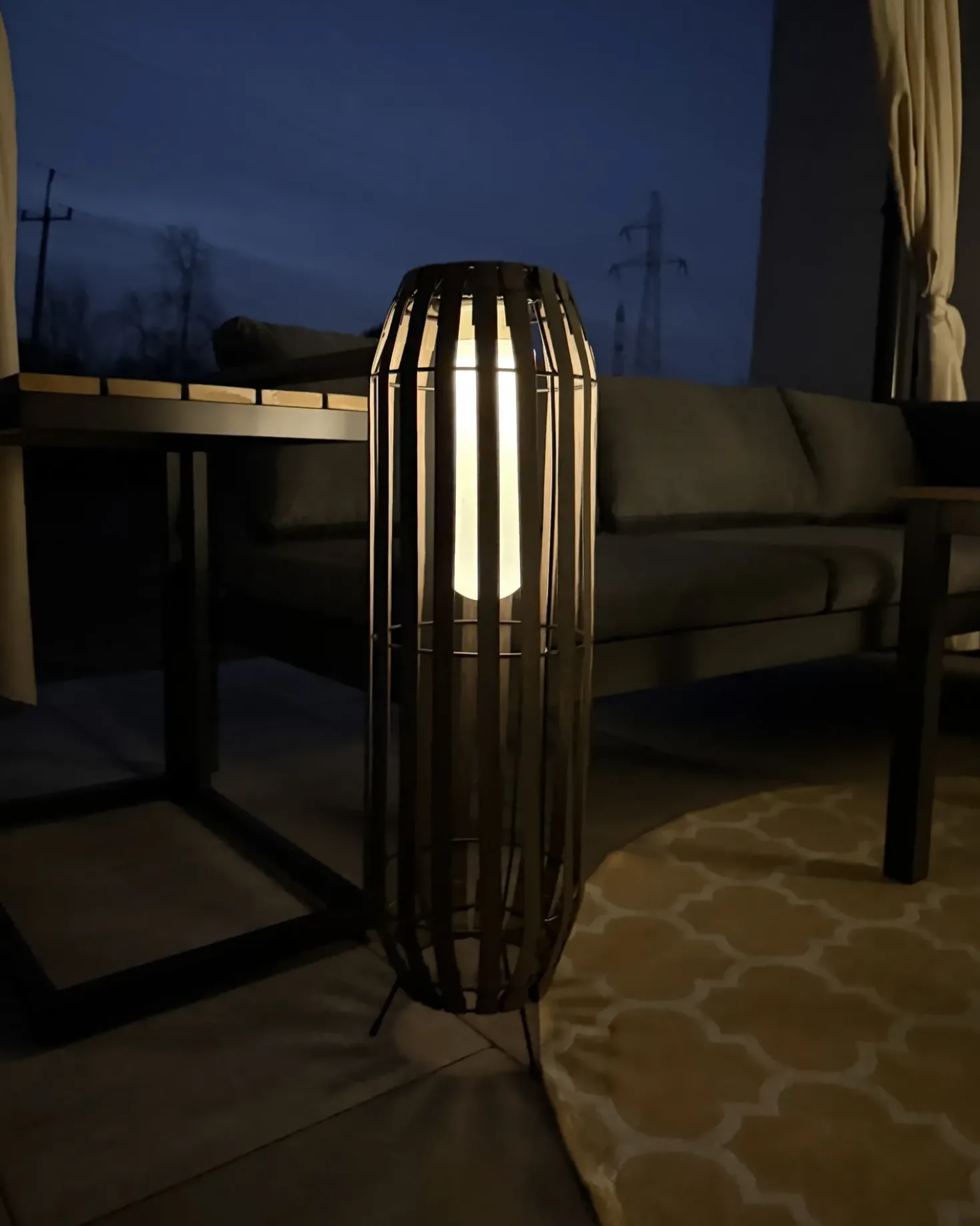 Lanterna a energia solare MUZIZI 69 cm Marrone scuro