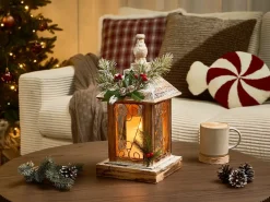 Lanterna a LED SAIMA Modello natalizio 40 cm Marrone scuro