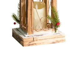 Lanterna a LED SAIMA Modello natalizio 40 cm Marrone scuro