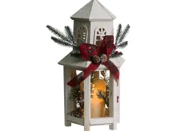 Lanterna a LED SAVIVESI Modello natalizio 38 cm Bianco