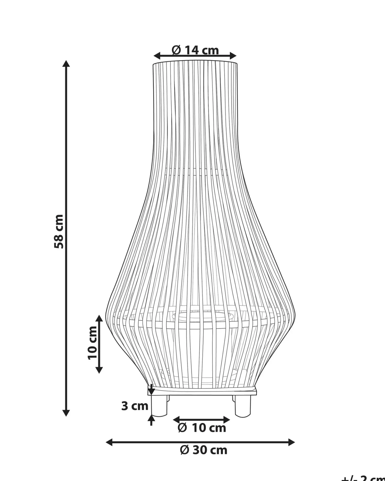 Lanterna LEYTE Bambù 58 cm Nero