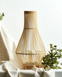 Lanterna LEYTE Legno di salice 58 cm Marrone chiaro
