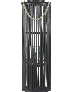 Lanterna LUZON Legno di salice 80 cm Nero