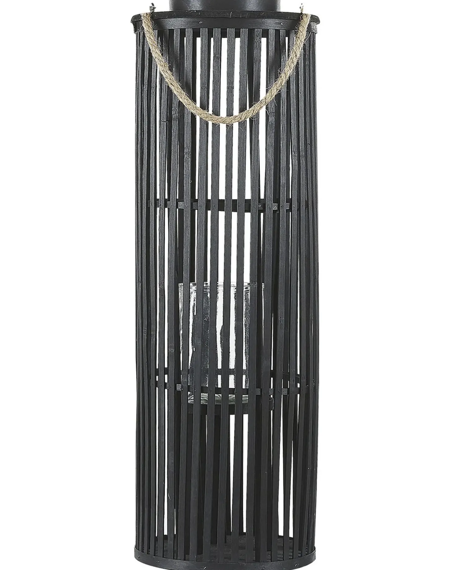 Lanterna LUZON Legno di salice 80 cm Nero