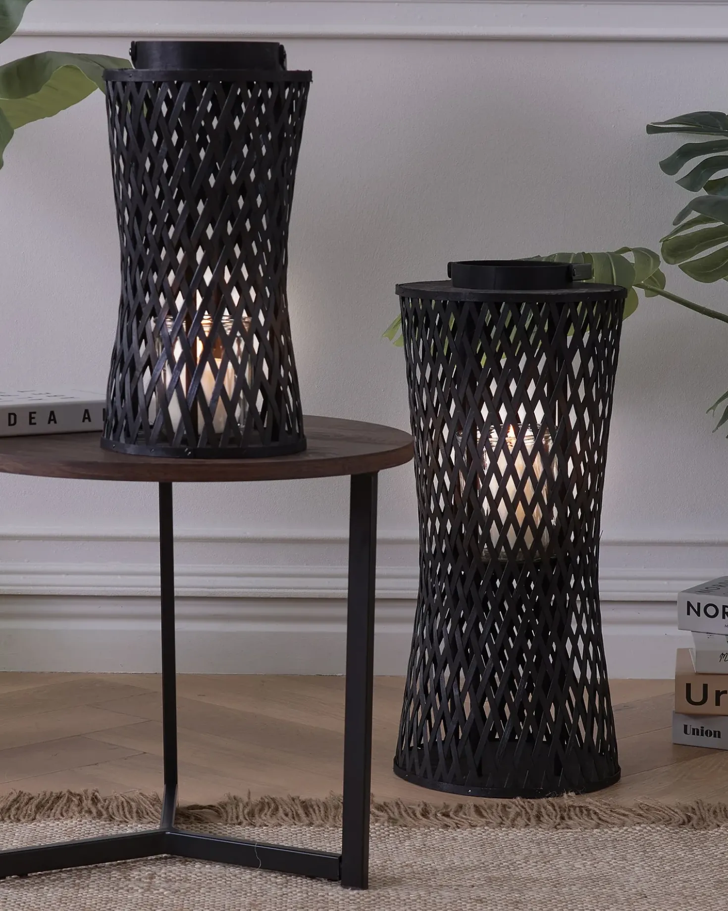 Lanterna MACTAN Bambù 38 cm Nero