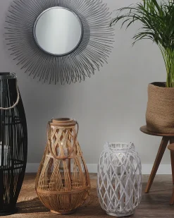 Lanterna MAURITIUS Legno di salice 40 cm Bianco