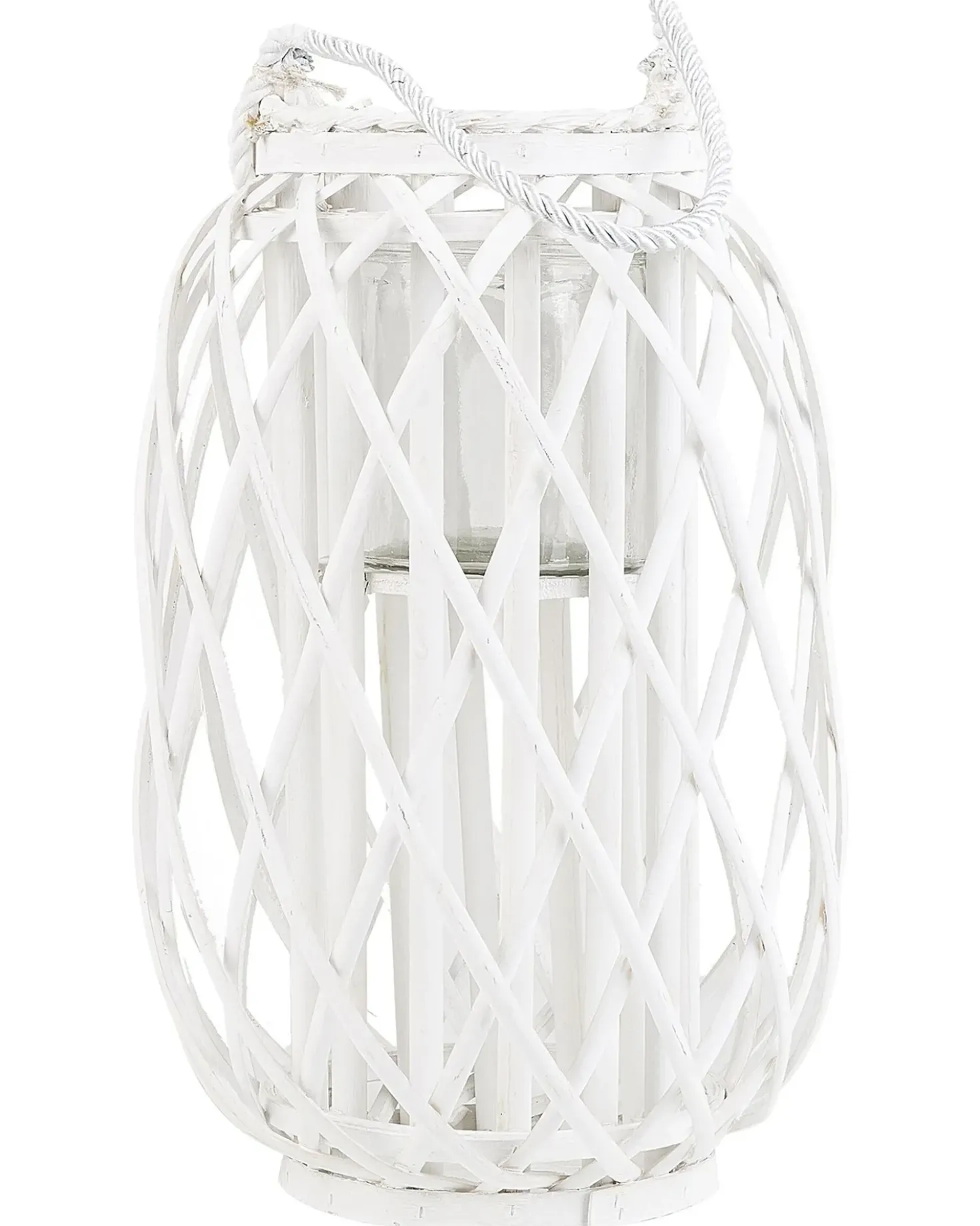 Lanterna MAURITIUS Legno di salice 40 cm Bianco
