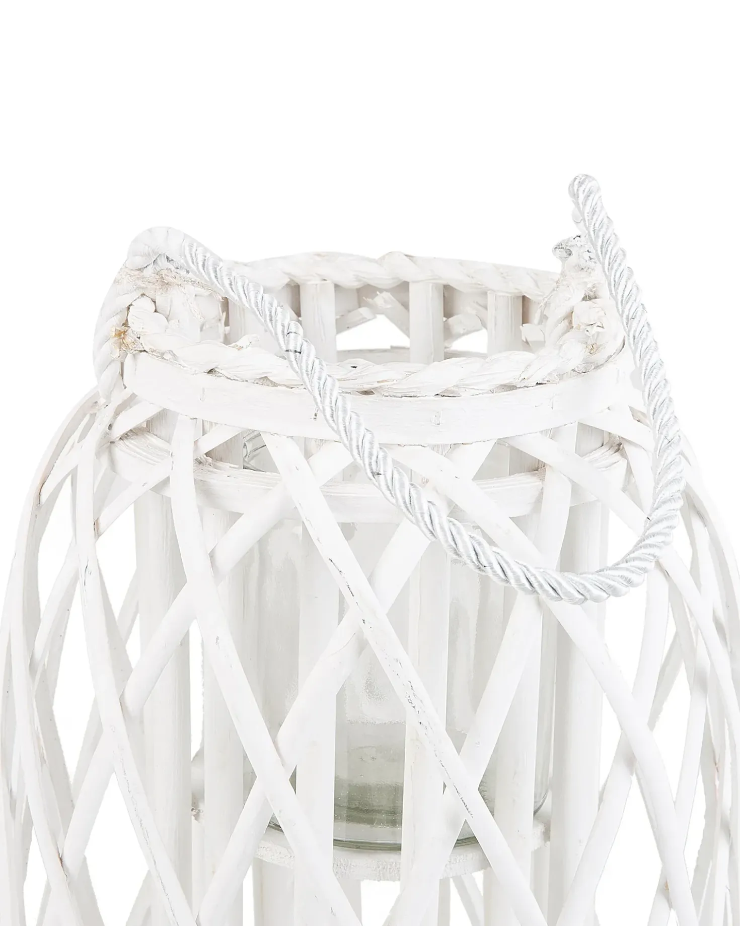 Lanterna MAURITIUS Legno di salice 40 cm Bianco