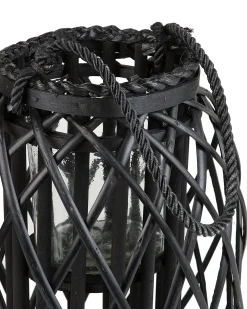Lanterna MAURITIUS Legno di salice 40 cm Nero