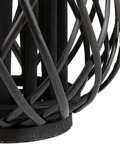 Lanterna MAURITIUS Legno di salice 30 cm Nero