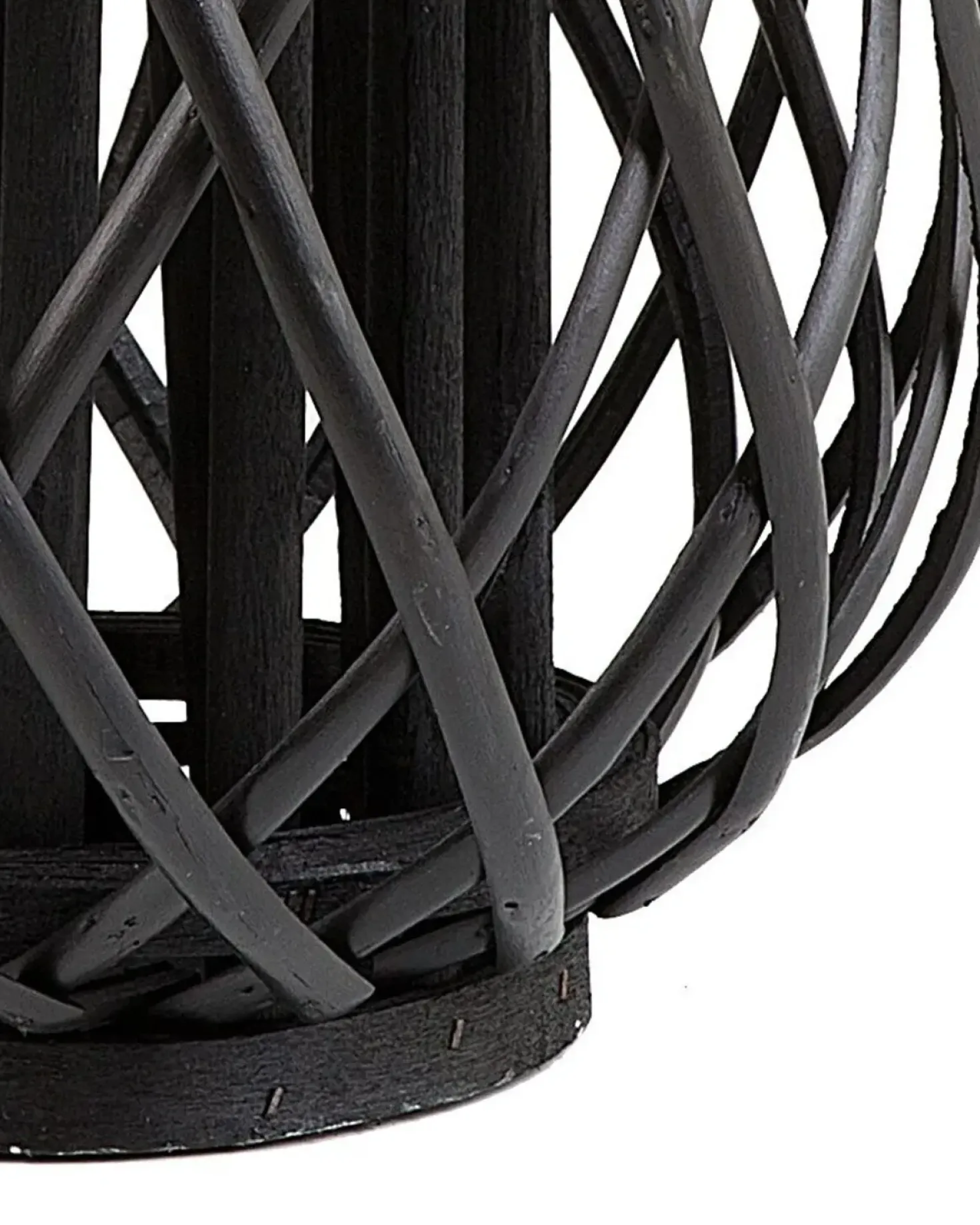 Lanterna MAURITIUS Legno di salice 30 cm Nero