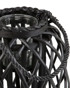 Lanterna MAURITIUS Legno di salice 30 cm Nero