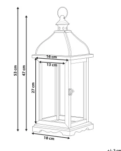 Lanterna SAMAR Legno di pino 47 cm Bianco