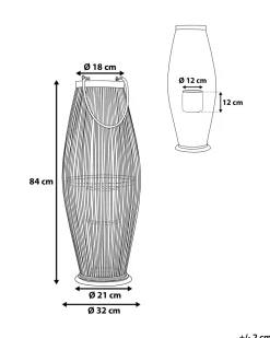 Lanterna TAHITI Bambù 84 cm Nero