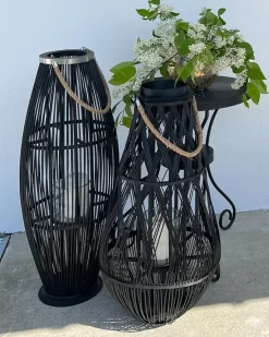 Lanterna TONGA Bambù 77 cm Nero