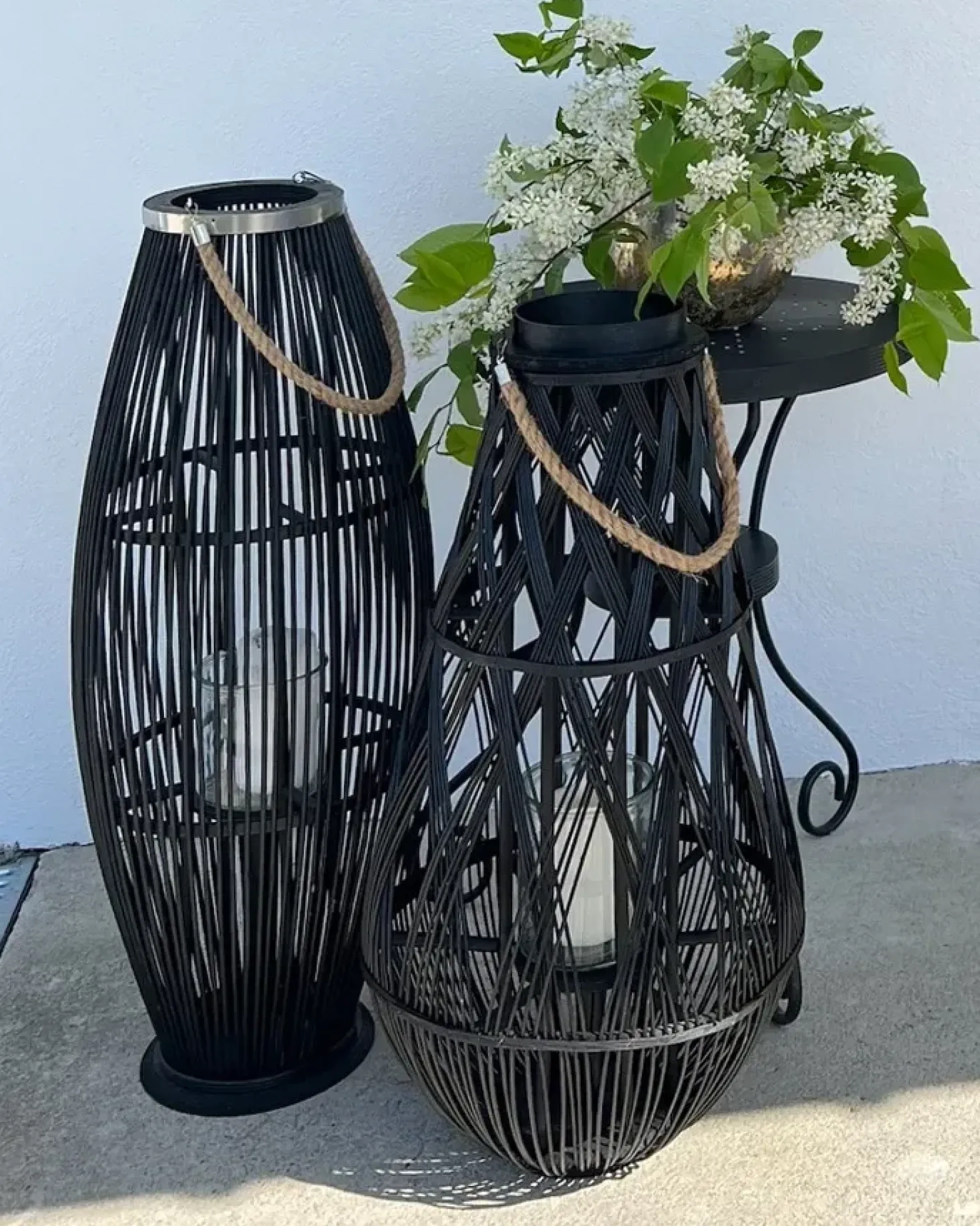 Lanterna TONGA Bambù 77 cm Nero